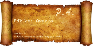 Pócsi Avarka névjegykártya